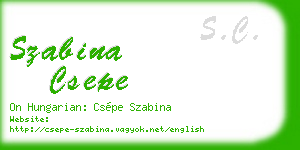 szabina csepe business card